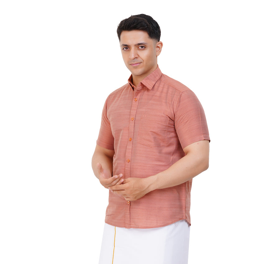Fashily Men's Traditional Half Sleeve Shirt for Men | Ethnic Half Hand Shirts for Men Regular Fit Shirt