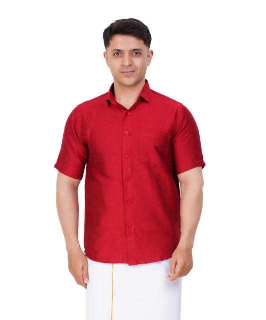 Fashily Men's Traditional Dobby Half Sleeve Shirt for Men Men Shirt | Ethnic Dobby Half Hand Shirts for Men