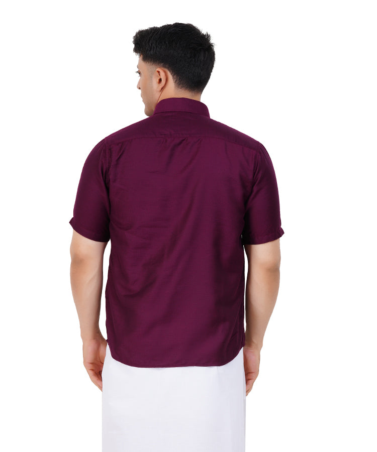 Fashily Men's Traditional Dobby Half Sleeve Shirt for Men Men Shirt | Ethnic Dobby Half Hand Shirts for Men