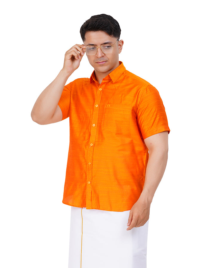 Fashily Men's Traditional Half Sleeve Shirt for Men | Ethnic Half Hand Shirts for Men Regular Fit Shirt