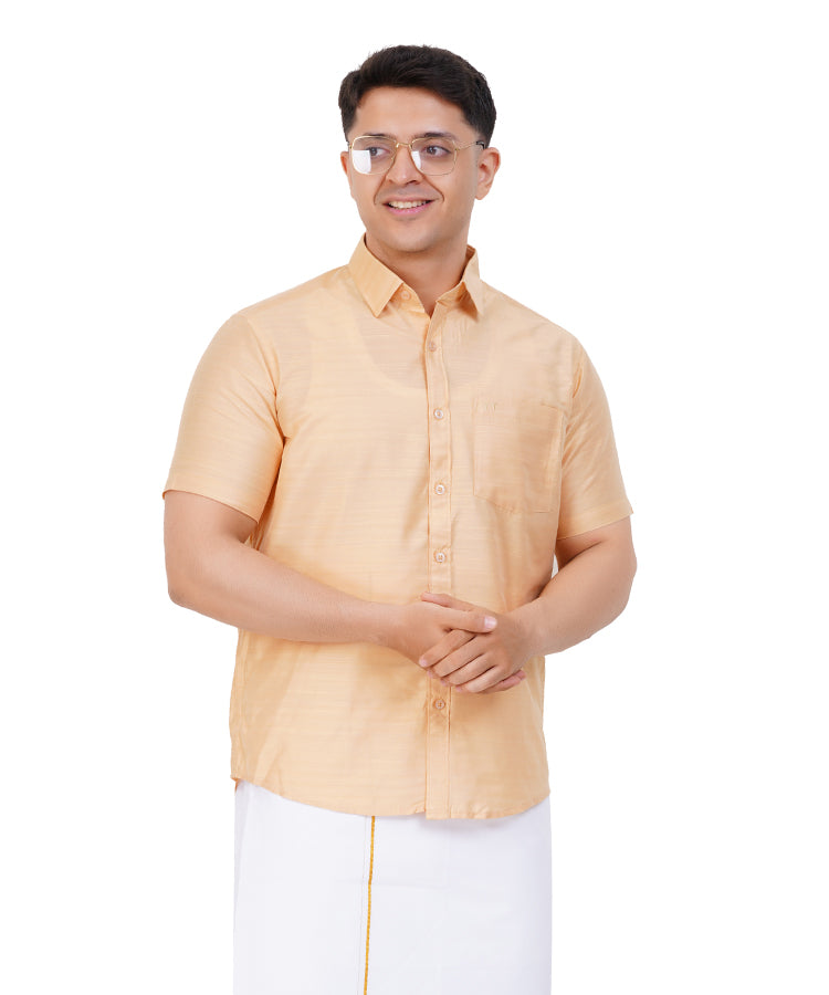 Fashily Men's Traditional Half Sleeve Shirt for Men | Ethnic Half Hand Shirts for Men Regular Fit Shirt