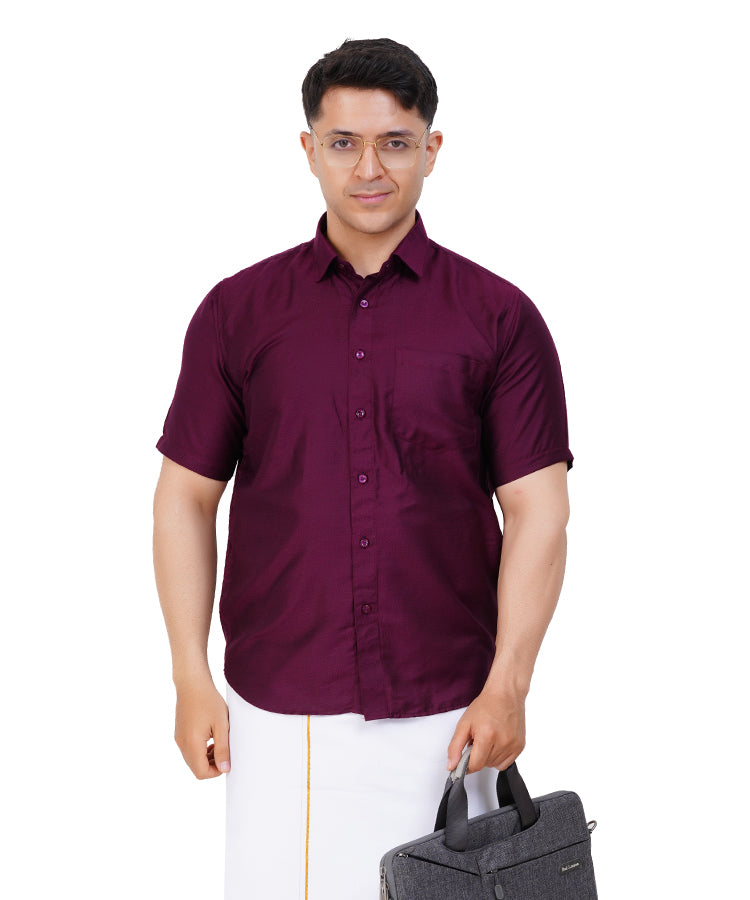 Fashily Men's Traditional Dobby Half Sleeve Shirt for Men Men Shirt | Ethnic Dobby Half Hand Shirts for Men