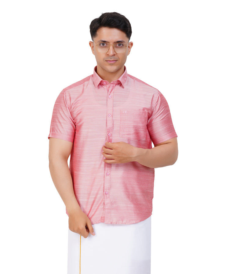 Fashily Men's Traditional Half Sleeve Shirt for Men | Ethnic Half Hand Shirts for Men Regular Fit Shirt