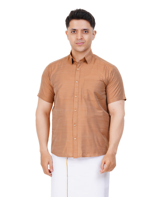 Fashily Men's Traditional Half Sleeve Shirt for Men | Ethnic Half Hand Shirts for Men Regular Fit Shirt