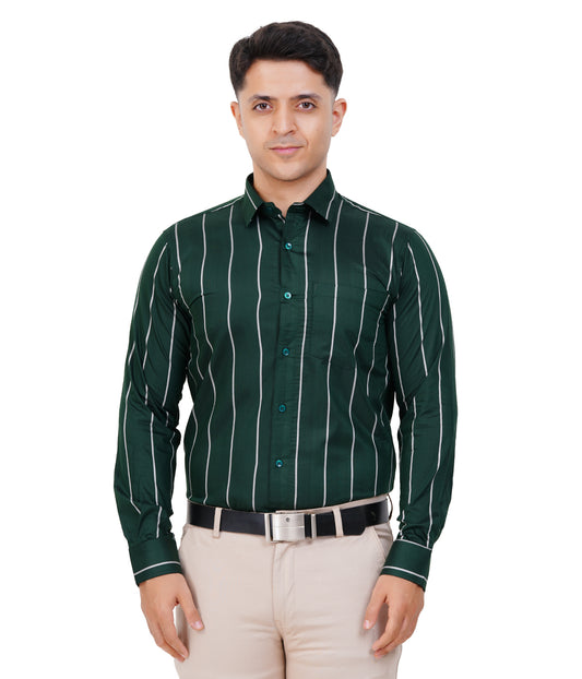 Fashily Men's Formal Shirt | Regular Fit Stripe Shirt for Men | Stripe Full Sleeve Office Wear Shirt for Men's