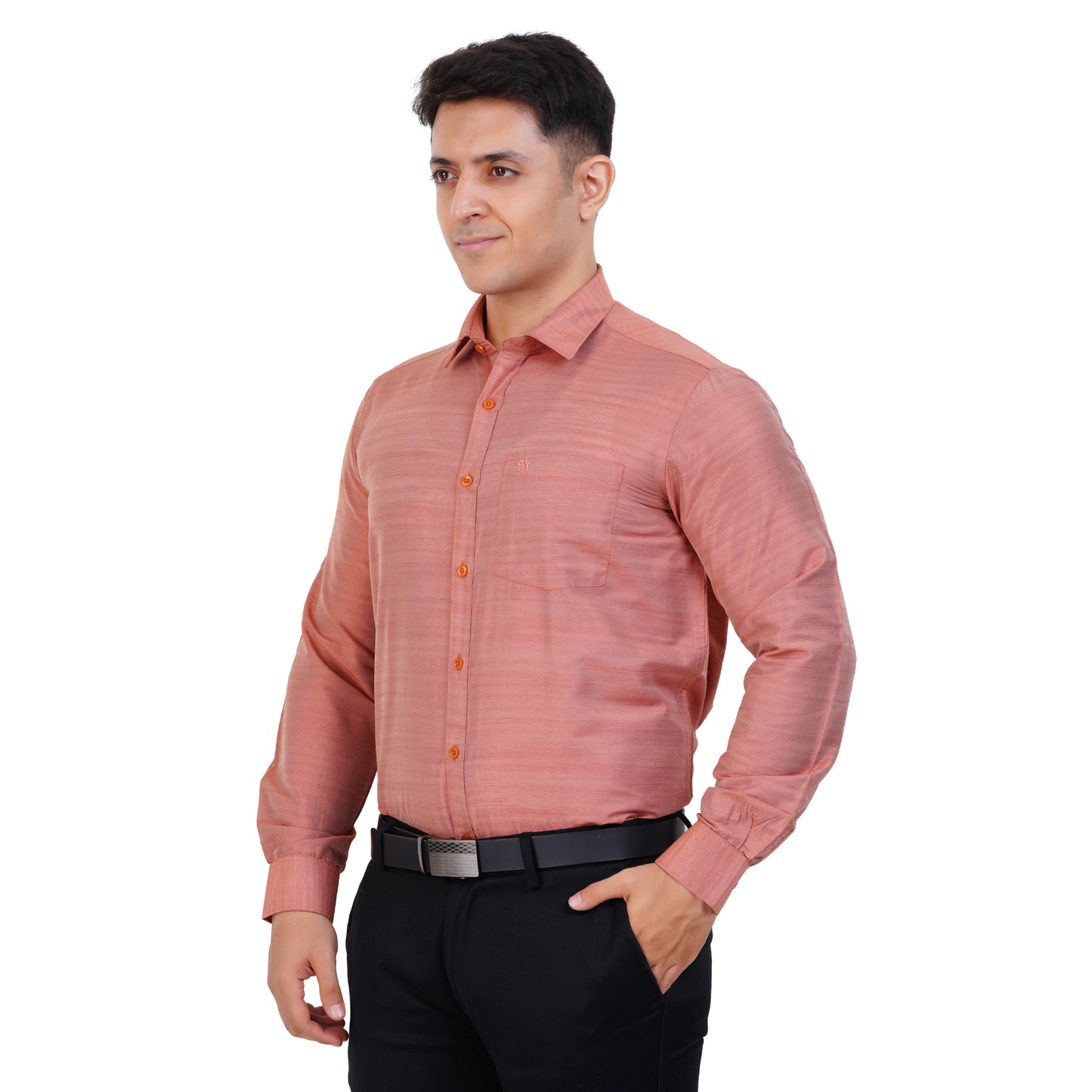 Fashily Men's Formal Shirt | Regular Fit Shirt for Men | Full Sleeve Solid Plain Office Wear Shirt for Men