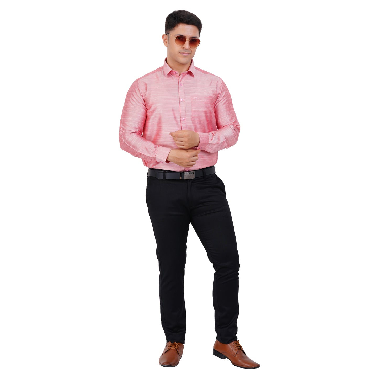 Fashily Men's Formal Shirt | Regular Fit Shirt for Men | Full Sleeve Solid Plain Office Wear Shirt for Men