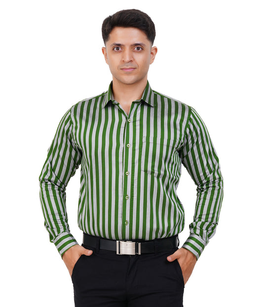 Fashily Men's Formal Shirt | Regular Fit Shirt for Men | Full Sleeve Small Stripe Office Wear Shirt for Man