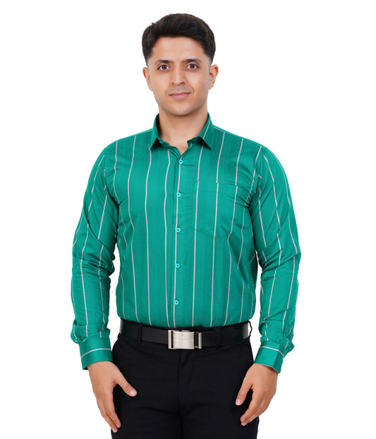 Fashily Men's Formal Shirt | Regular Fit Stripe Shirt for Men | Stripe Full Sleeve Office Wear Shirt for Men's