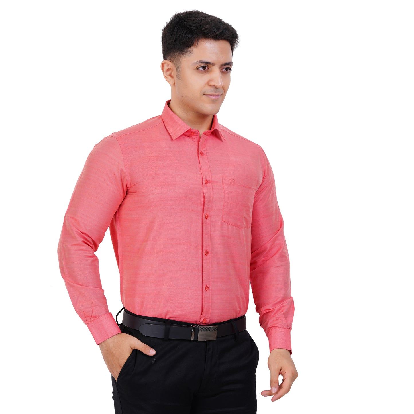 Fashily Men's Formal Shirt | Regular Fit Shirt for Men | Full Sleeve Solid Plain Office Wear Shirt for Men