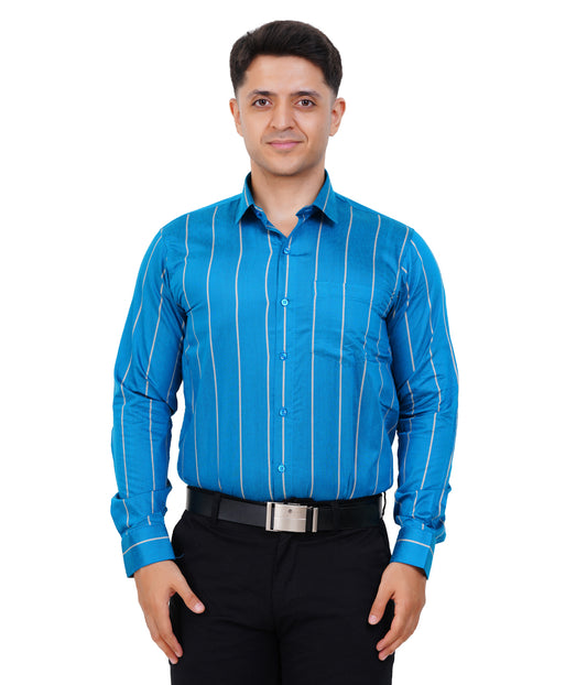Fashily Men's Formal Shirt | Regular Fit Stripe Shirt for Men | Stripe Full Sleeve Office Wear Shirt for Men's