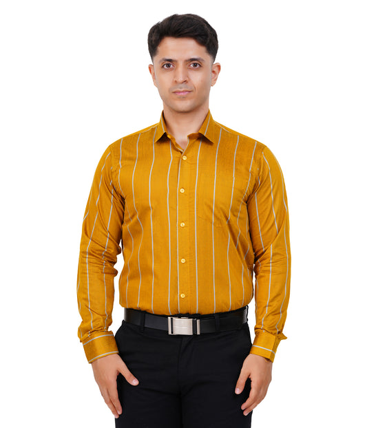 Fashily Men's Formal Shirt | Regular Fit Stripe Shirt for Men | Stripe Full Sleeve Office Wear Shirt for Men's