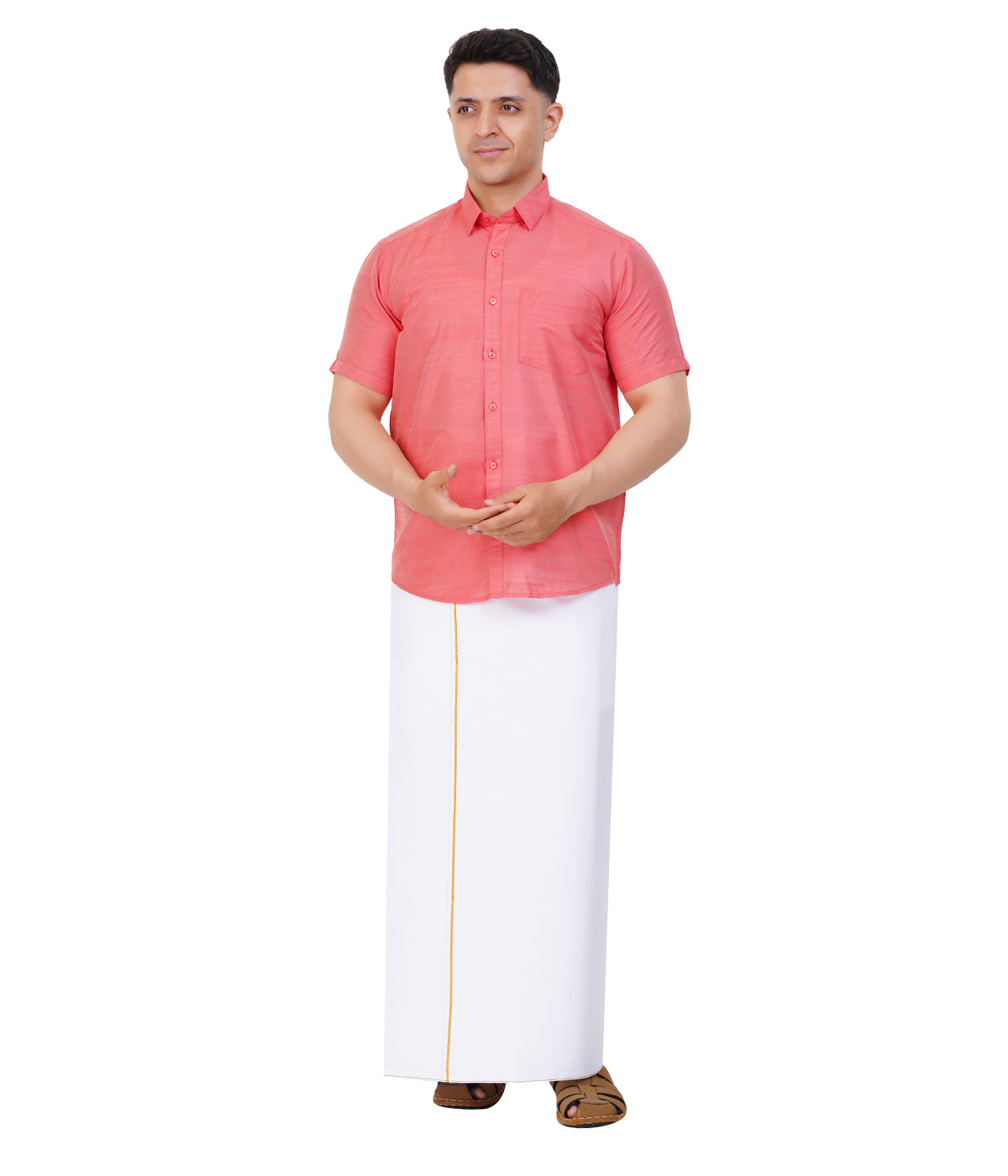 Fashily Men's Traditional Half Sleeve Shirt for Men | Ethnic Half Hand Shirts for Men Regular Fit Shirt