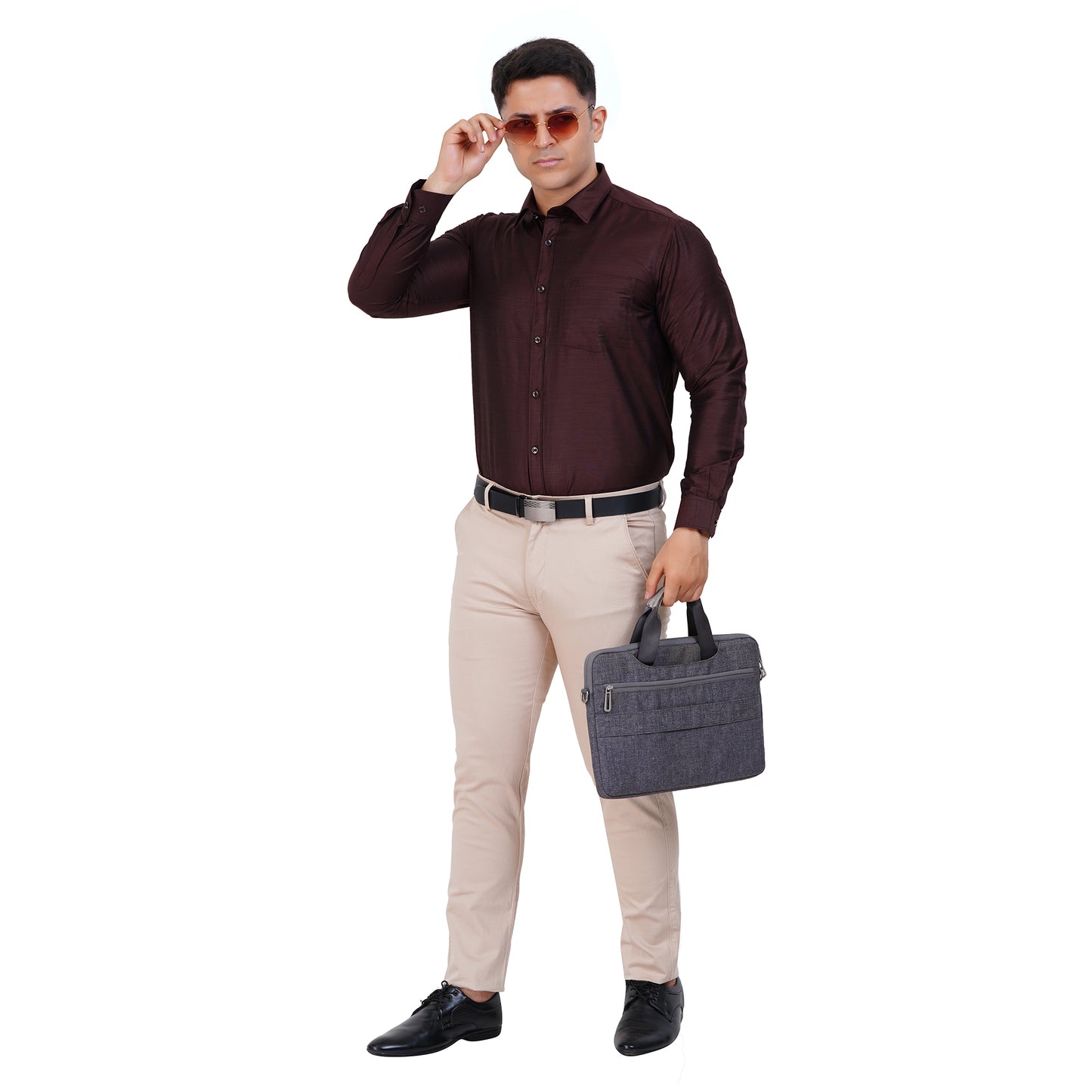 Fashily Men's Formal Shirt | Regular Fit Shirt for Men | Full Sleeve Solid Plain Office Wear Shirt for Men