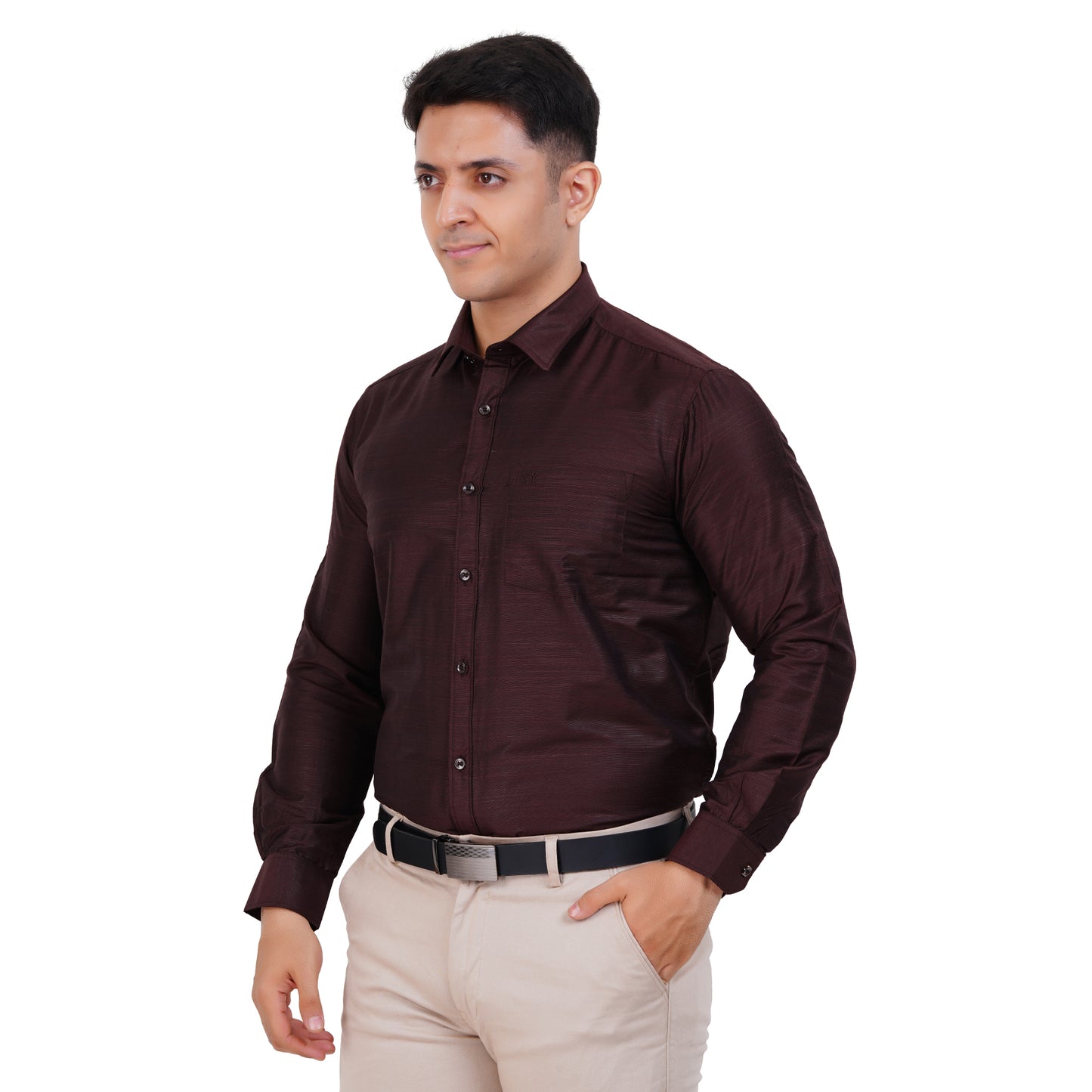 Fashily Men's Formal Shirt | Regular Fit Shirt for Men | Full Sleeve Solid Plain Office Wear Shirt for Men