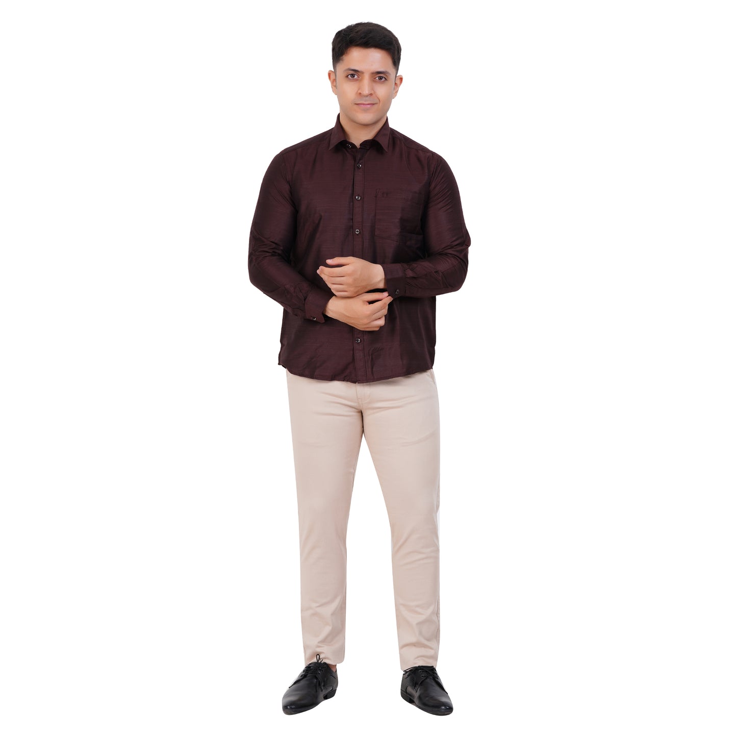 Fashily Men's Formal Shirt | Regular Fit Shirt for Men | Full Sleeve Solid Plain Office Wear Shirt for Men