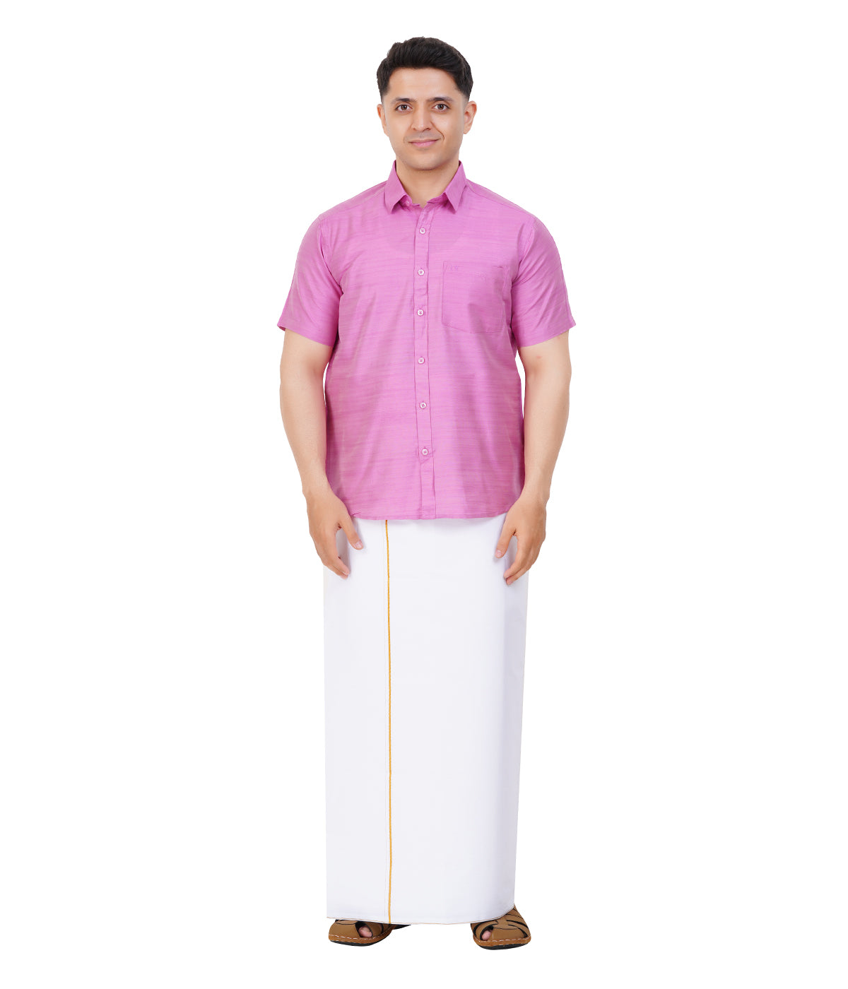 Fashily Men's Traditional Half Sleeve Shirt for Men | Ethnic Half Hand Shirts for Men Regular Fit Shirt