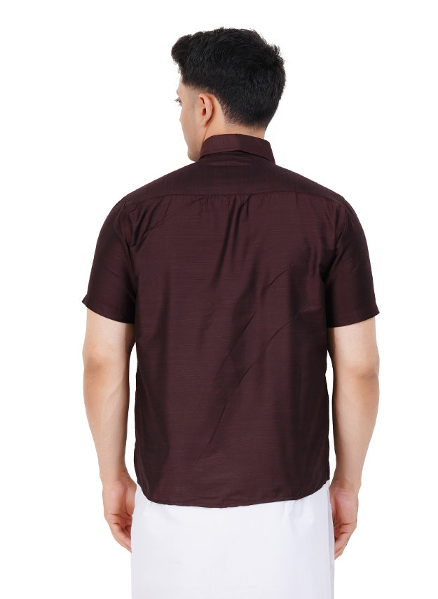 Fashily Men's Traditional Half Sleeve Shirt for Men | Ethnic Half Hand Shirts for Men Regular Fit Shirt