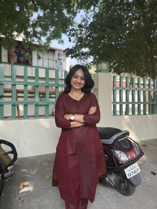 Raw Silk Co-ord Set Plain