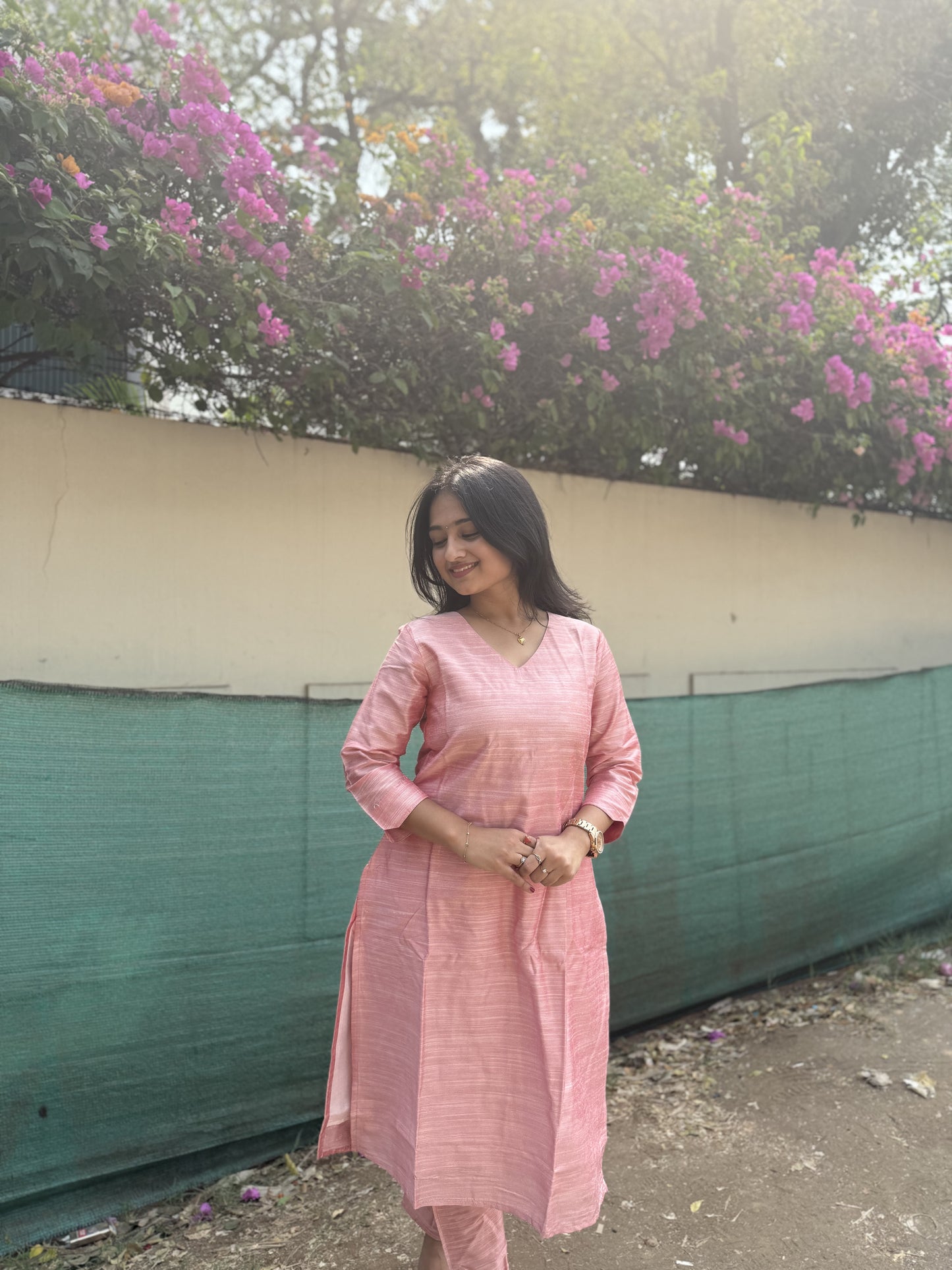 Raw Silk Co-ord Set Plain